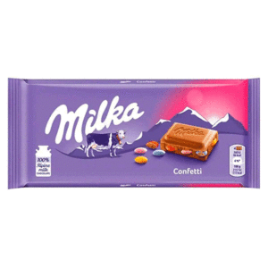 Шоколад Milka конфетти с конфетами драже опт