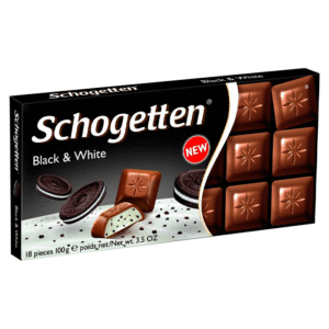 Шоколад Schogetten Black & White с кусочками печенья опт