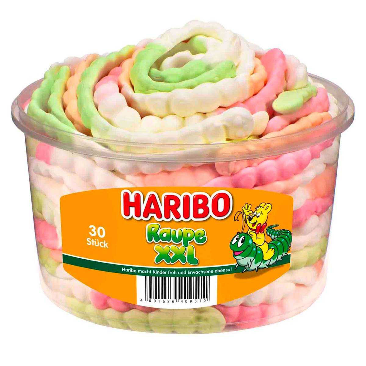 Жевательный-мармелад-Haribo-Raupe-XXL-гусеница Жевательный мармелад Haribo Raupe XXL гусеница опт