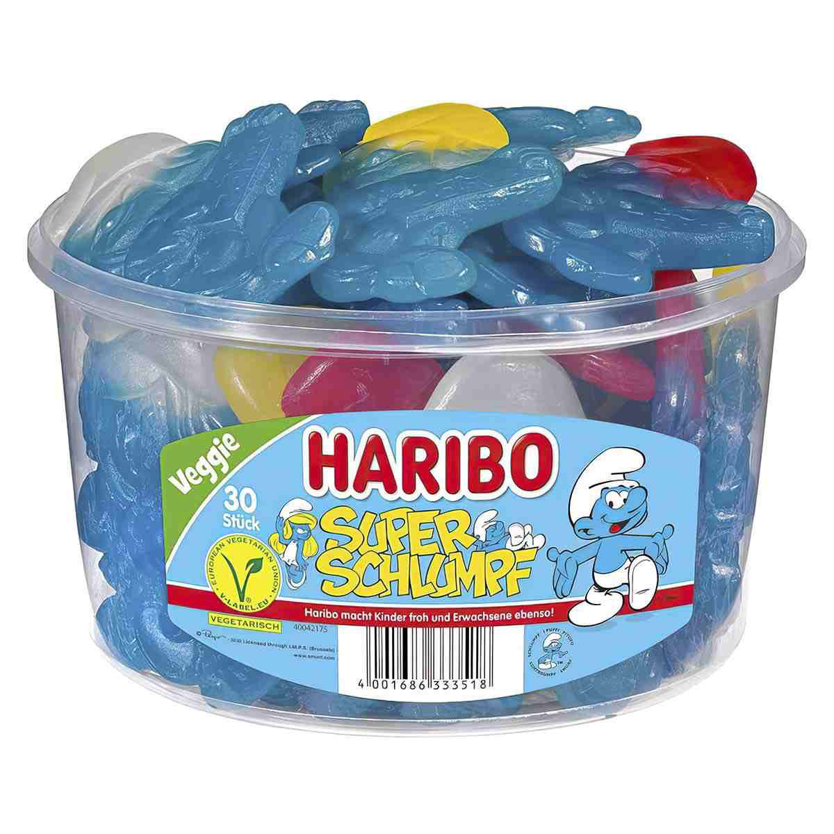 Жевательный-мармелад-Haribo-Super-Schlumpf-Супер Жевательный мармелад Haribo Super Schlumpf Супер Смурфики опт